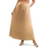 Zeagoo Women’s 2026 Boho Floral Skirt Casual Elastic High Waist Maxi Skirts Flowy A Line Beach Long Skirt with Side Pockets(Camel)