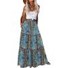Zeagoo Womens Casual Maxi Skirts for Women 2026 High Waist Boho Skirts Floral Printed Long Flowy Skirt with Pockets(Boho-printed-02)
