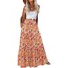 Zeagoo Womens Casual Maxi Skirts for Women 2026 High Waist Boho Skirts Floral Printed Long Flowy Skirt with Pockets(Floral-printed-01)