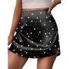 Zeagoo Womens Mini Skirts Elastic High Waisted Skirts Stain A-Line Zipper Party Club Skirt 2025(Pat1)