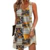 Zeagoo Womens Summer Dress 2026 Loose V Neck Sleeveless Sundresses Swimsuit Coverup with Pockets Floral Tank Dresses(Bohemian-printed)