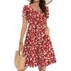 01-floral Red White
