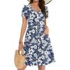 Floral White Blue