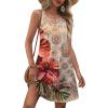Zeagoo Womens Summer Dresses V Neck Sleeveless Sundresses Boho Beach Dress with Pockets A Line Tshirt Tank Dress(Colorful Floral 2)