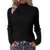 Zeagoo Women’s Turtleneck Sweaters 2026 Fall Fitted Long Sleeve Pullover Sweater Ribbed Knit Basic Tops(Black)