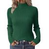 Zeagoo Women’s Turtleneck Sweaters 2026 Fall Fitted Long Sleeve Pullover Sweater Ribbed Knit Basic Tops(Green)