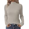Zeagoo Women’s Turtleneck Sweaters 2026 Fall Fitted Long Sleeve Pullover Sweater Ribbed Knit Basic Tops(Grey)