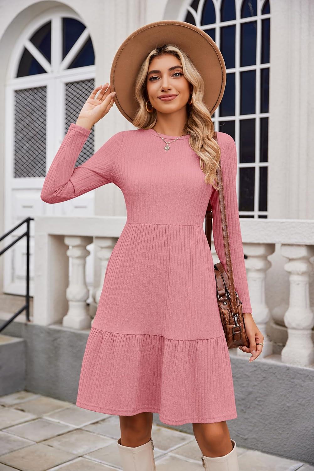 imageZeagoo Summer Dresses for Women 2025 Cotton Button Down Short Sleeve Tshirt Dresses Casual Mini Beach DressPink