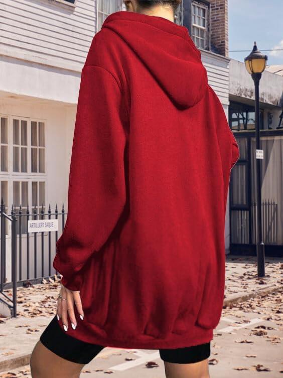 imageZeagoo Womens Zip Up Hoodies Long Tunic Sweatshirts Oversized Fleece Casual Long Sleeve 2024 Fall Hoodie Jacket Coat01 Red