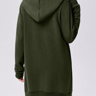 imageZeagoo Womens Zip Up Hoodies Long Tunic Sweatshirts Oversized Fleece Casual Long Sleeve 2024 Fall Hoodie Jacket CoatArmy Green