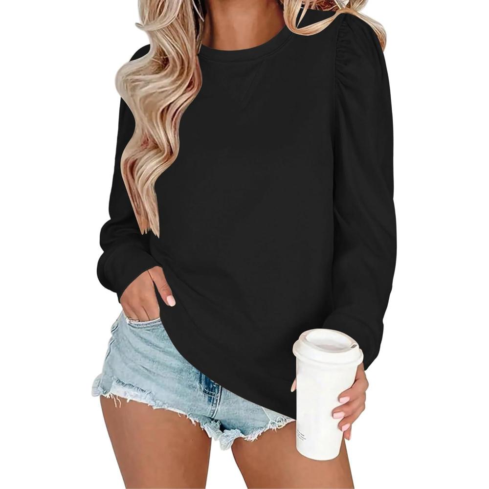 imageZeagoo Christmas Long Sleeve Shirts for Women Winter 2025 Ladies Tops and Blouses Casual Fashion ClothingA01black