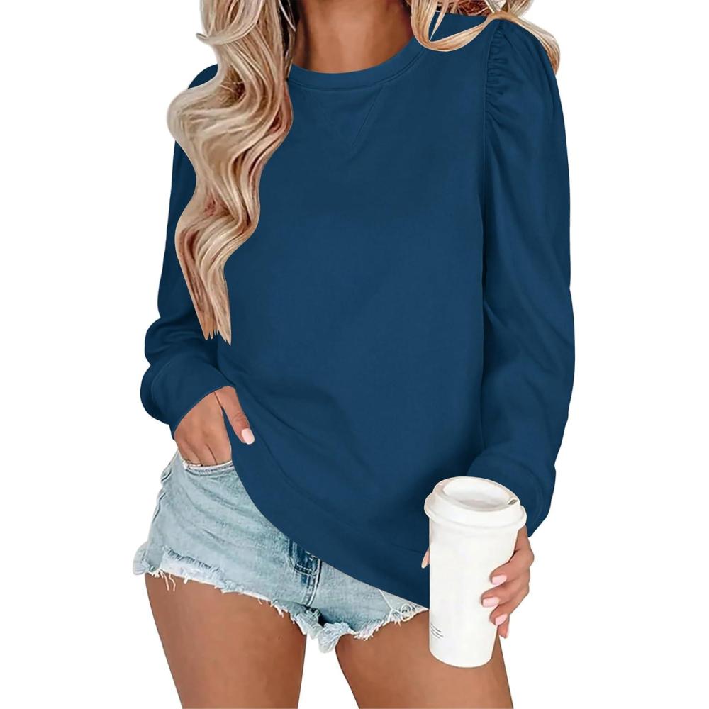imageZeagoo Christmas Long Sleeve Shirts for Women Winter 2025 Ladies Tops and Blouses Casual Fashion ClothingA02blue