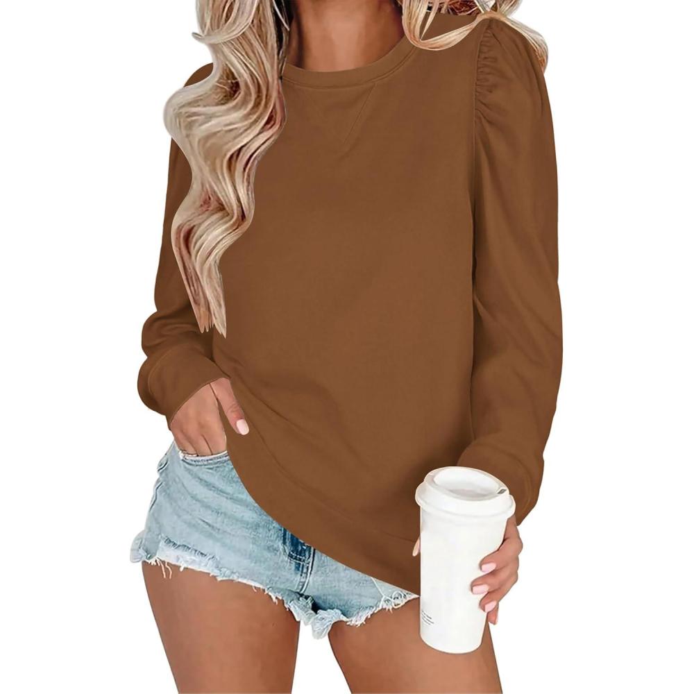 imageZeagoo Christmas Long Sleeve Shirts for Women Winter 2025 Ladies Tops and Blouses Casual Fashion ClothingBrown