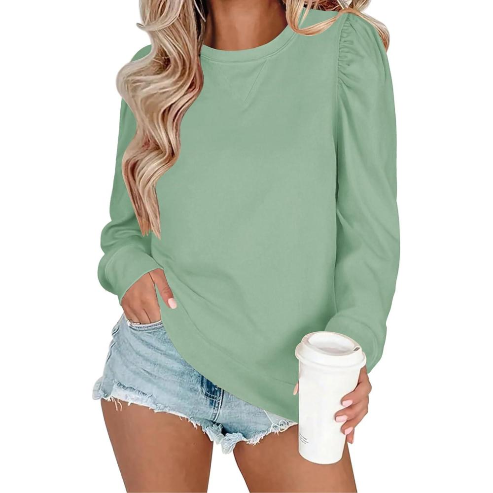 imageZeagoo Christmas Long Sleeve Shirts for Women Winter 2025 Ladies Tops and Blouses Casual Fashion ClothingGreen