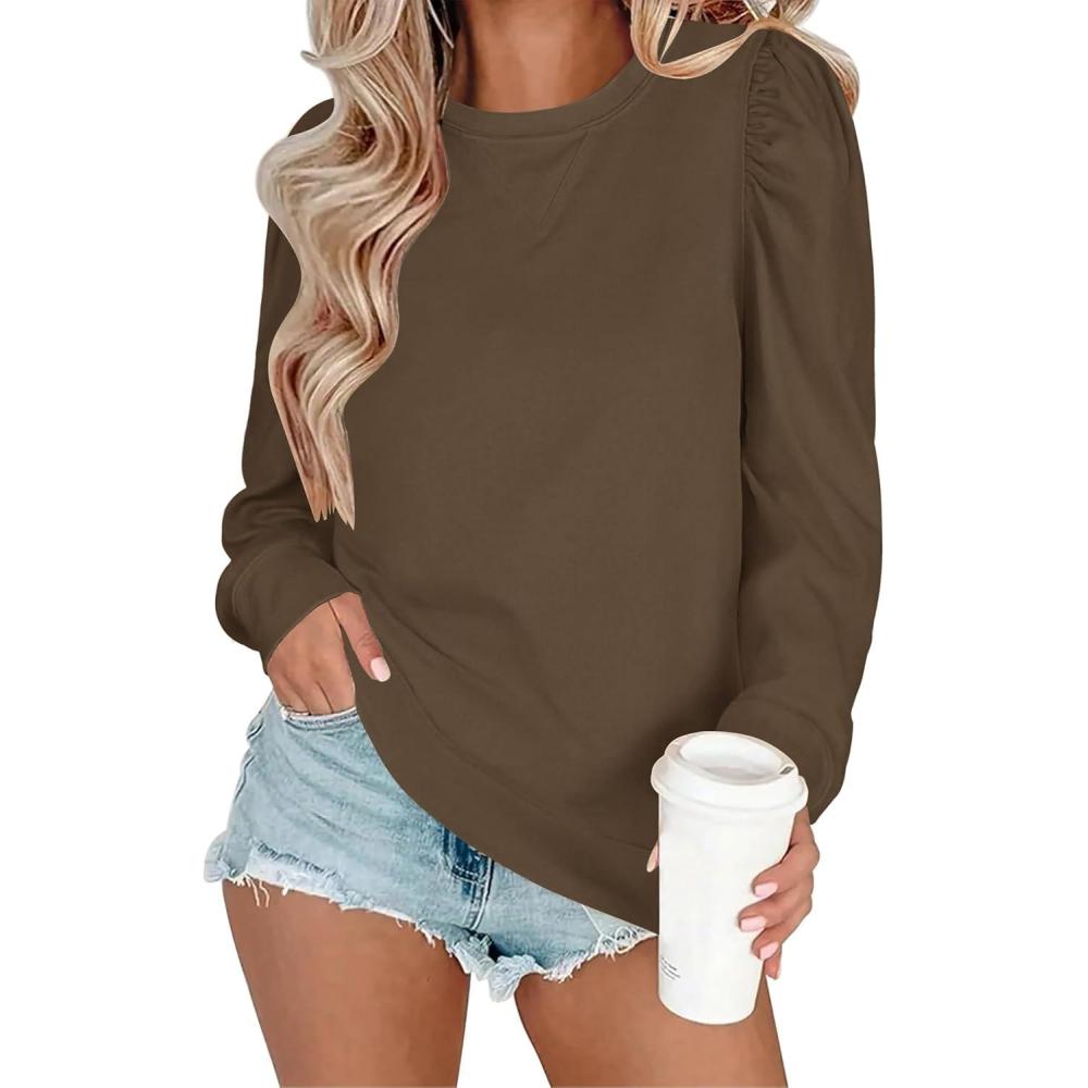 imageZeagoo Christmas Long Sleeve Shirts for Women Winter 2025 Ladies Tops and Blouses Casual Fashion ClothingKhaki