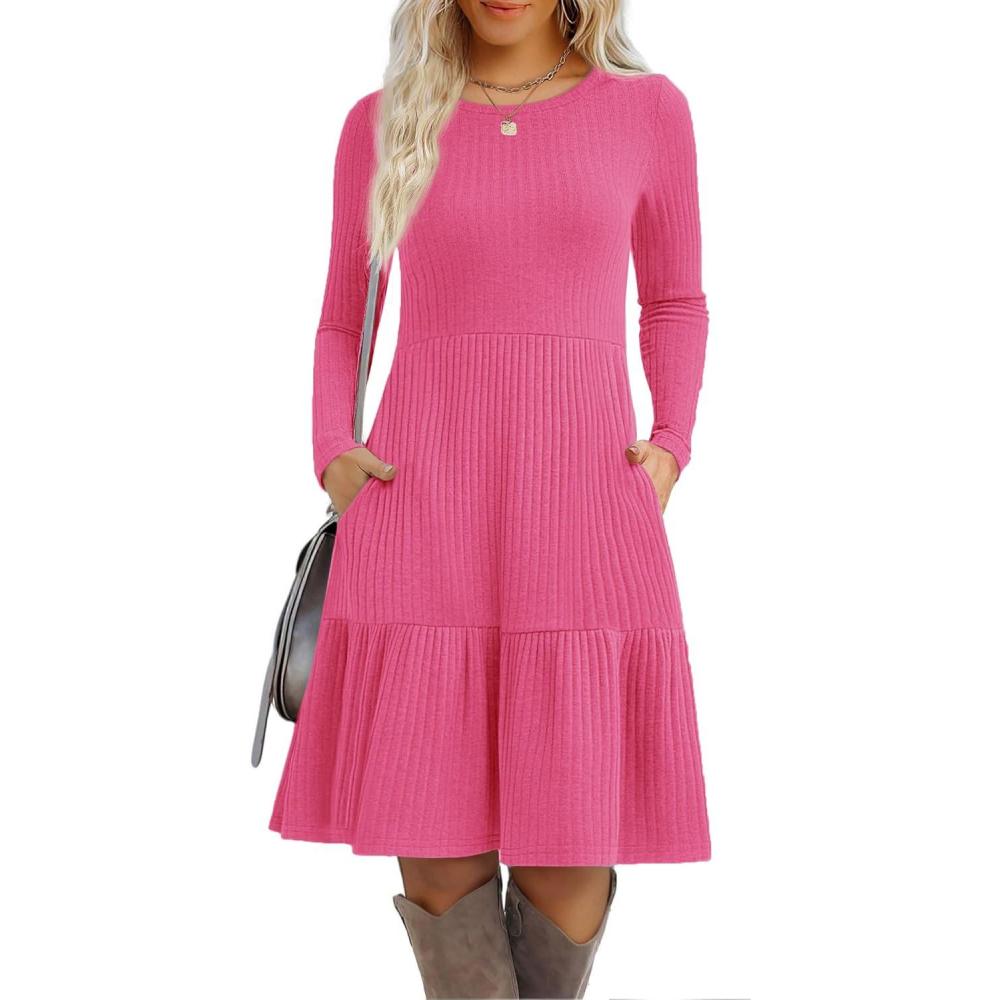 imageZeagoo Summer Dresses for Women 2025 Cotton Button Down Short Sleeve Tshirt Dresses Casual Mini Beach Dress0rose Red