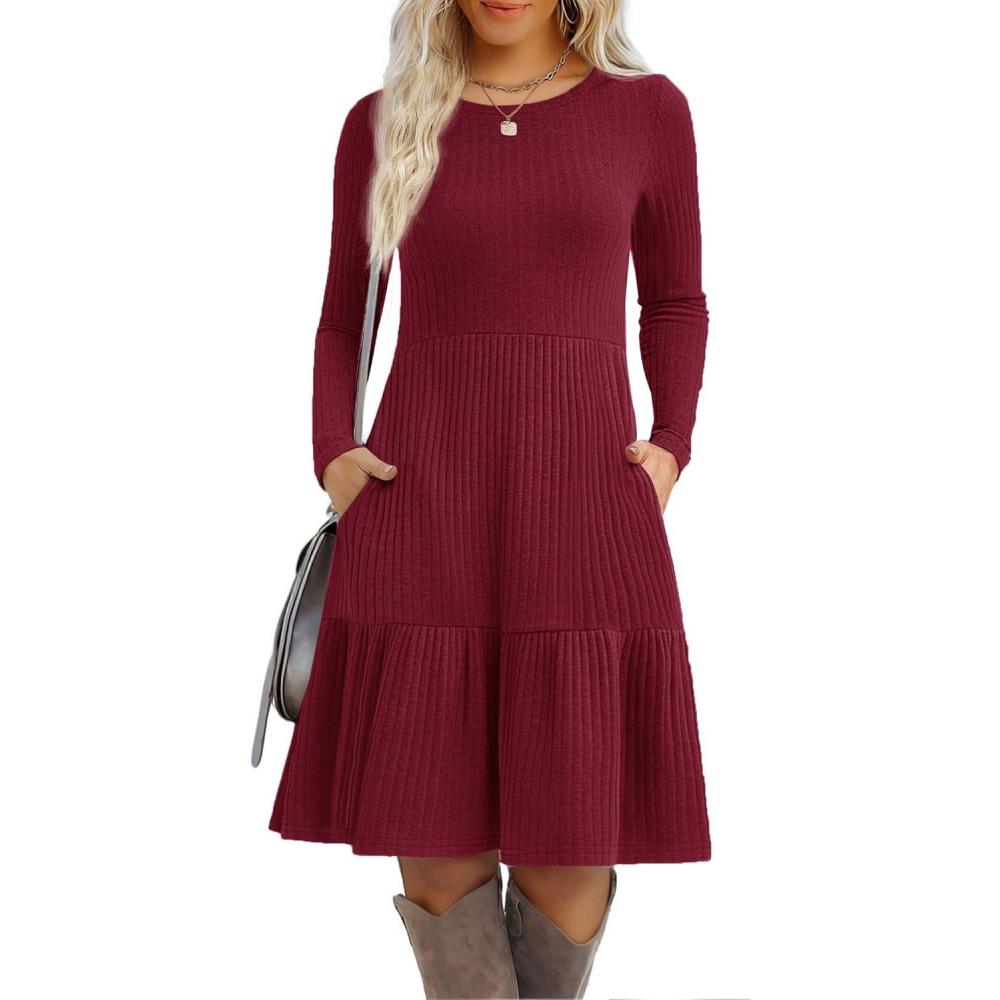 imageZeagoo Summer Dresses for Women 2025 Cotton Button Down Short Sleeve Tshirt Dresses Casual Mini Beach Dress0wine Red