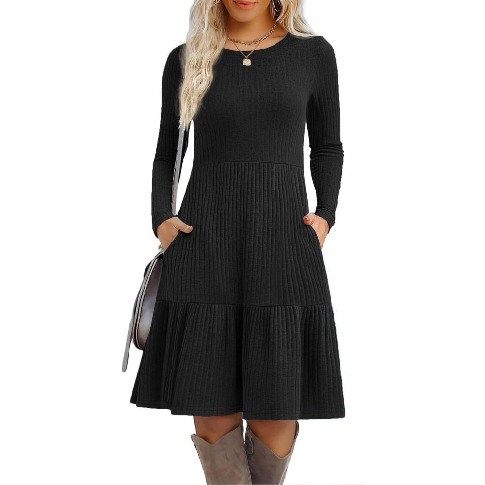 imageZeagoo Summer Dresses for Women 2025 Cotton Button Down Short Sleeve Tshirt Dresses Casual Mini Beach DressBlack