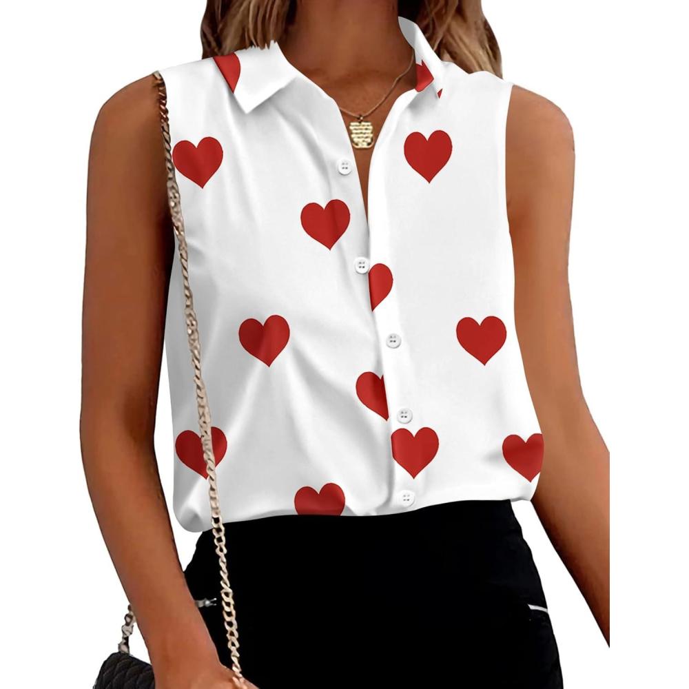 imageZeagoo Womens Sleeveless Button Down Shirts Blouses Solid Casual Basic V Neck Tank Tops for Work SXXLAx85