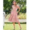 ZEAGOO Summer Dresses for Women 2026 Ruffle Sleeve Midi Dress Flowy Tiered Dress with Pockets(Pink Round Dot)
