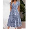 ZEAGOO Summer Dresses for Women 2026 Ruffle Sleeve Midi Dress Flowy Tiered Dress with Pockets(White Floral-printed)