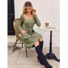 ZEAGOO Women Dresses Spring Fall 2026 Sweater Dress Long Sleeve Casual Knit Dresses with Pockets(Army Green)