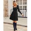 ZEAGOO Women Dresses Spring Fall 2026 Sweater Dress Long Sleeve Casual Knit Dresses with Pockets(Black)