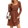 ZEAGOO Women Dresses Spring Fall 2026 Sweater Dress Long Sleeve Casual Knit Dresses with Pockets(Caramel)