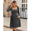 ZEAGOO Women Dresses Spring Fall 2026 Sweater Dress Long Sleeve Casual Knit Dresses with Pockets(Dark Grey)