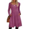 ZEAGOO Women Dresses Spring Fall 2026 Sweater Dress Long Sleeve Casual Knit Dresses with Pockets(Purple)