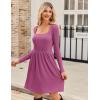 ZEAGOO Women Dresses Spring Fall 2026 Sweater Dress Long Sleeve Casual Knit Dresses with Pockets(Purple)