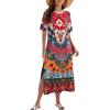 ZEAGOO Women Summer Dress Casual Beach Dress Floral Maxi Split Long Dress 2026 Vacation Dress(02 Colorful)