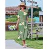 ZEAGOO Women Summer Dress Casual Beach Dress Floral Maxi Split Long Dress 2026 Vacation Dress(02 Geeen)