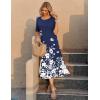 ZEAGOO Women Summer Dress Casual Beach Dress Floral Maxi Split Long Dress 2026 Vacation Dress(02 Navy)