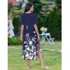 ZEAGOO Women Summer Dress Casual Beach Dress Floral Maxi Split Long Dress 2026 Vacation Dress(02 Navy)