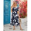 ZEAGOO Women Summer Dress Casual Beach Dress Floral Maxi Split Long Dress 2026 Vacation Dress(03 Navy)