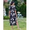 ZEAGOO Women Summer Dress Casual Beach Dress Floral Maxi Split Long Dress 2026 Vacation Dress(03 Navy)
