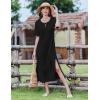 ZEAGOO Women Summer Dress Casual Beach Dress Floral Maxi Split Long Dress 2026 Vacation Dress(Black)