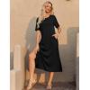 ZEAGOO Women Summer Dress Casual Beach Dress Floral Maxi Split Long Dress 2026 Vacation Dress(Black)