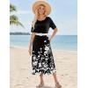 ZEAGOO Women Summer Dress Casual Beach Dress Floral Maxi Split Long Dress 2026 Vacation Dress(Black Floral)
