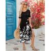 ZEAGOO Women Summer Dress Casual Beach Dress Floral Maxi Split Long Dress 2026 Vacation Dress(Black Floral)