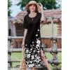 ZEAGOO Women Summer Dress Casual Beach Dress Floral Maxi Split Long Dress 2026 Vacation Dress(Black Floral)