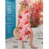 ZEAGOO Women Summer Dress Casual Beach Dress Floral Maxi Split Long Dress 2026 Vacation Dress(Flowers Red Yellow)