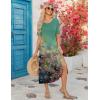 ZEAGOO Women Summer Dress Casual Beach Dress Floral Maxi Split Long Dress 2026 Vacation Dress(Green Cx322)