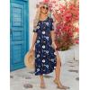 ZEAGOO Women Summer Dress Casual Beach Dress Floral Maxi Split Long Dress 2026 Vacation Dress(Navy Floral)