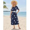 ZEAGOO Women Summer Dress Casual Beach Dress Floral Maxi Split Long Dress 2026 Vacation Dress(Navy Floral)