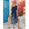 ZEAGOO Women Summer Dress Casual Beach Dress Floral Maxi Split Long Dress 2026 Vacation Dress(Navy Sf119)