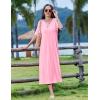 ZEAGOO Women Summer Dress Casual Beach Dress Floral Maxi Split Long Dress 2026 Vacation Dress(Pink)