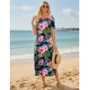 ZEAGOO Women Summer Dress Casual Beach Dress Floral Maxi Split Long Dress 2026 Vacation Dress(Pink Floral)