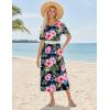 ZEAGOO Women Summer Dress Casual Beach Dress Floral Maxi Split Long Dress 2026 Vacation Dress(Pink Floral)